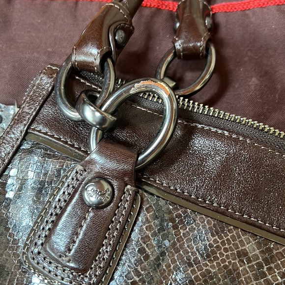 Coach Embossed Python Kristin Satchel #18307 - Picture 4 of 7